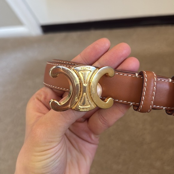 Celine TRIOMPHE BELT IN NATURAL CALFSKIN 75 - Picture 12 of 12